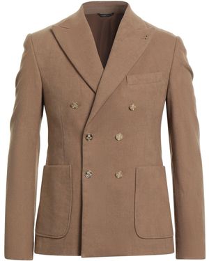 Daniele Alessandrini Camel Blazer Cotton, Polyester, Viscose, Elastane - Brown