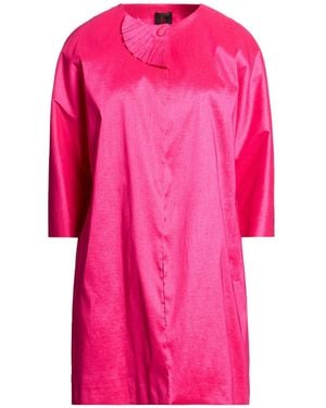 Hanita Fuchsia Overcoat & Trench Coat Polyester, Elastane - Pink