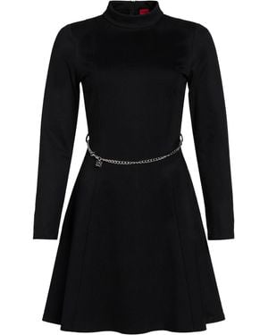 HUGO Mini Dress Viscose, Polyamide, Elastane - Black