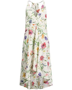 120% Lino Ivory Midi Dress Linen - White