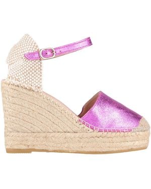 Macarena Fuchsia Espadrilles Leather - Pink