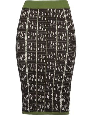 Gaelle Paris Military Midi Skirt Polyamide, Viscose, Polyester - Black