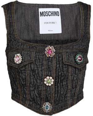 Moschino Top Cotton, Polyester, Elastane - Black