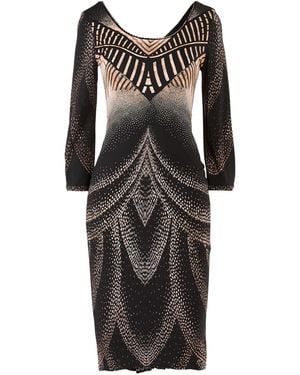Roberto Cavalli Midi Dress Viscose, Elastane - Black