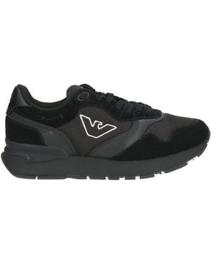 Emporio Armani Trainers Polyester, Cow Leather - Black