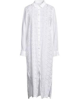 120% Lino Midi Dress - White