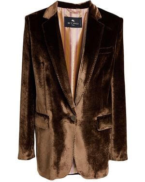 Etro Bronze Blazer Viscose, Silk - Brown