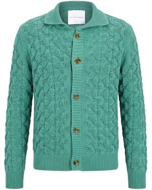 LE PAS SAGE Paris Light Cardigan Wool, Acrylic - Green