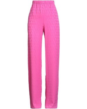 Valentino Garavani Fuchsia Pants Silk - Pink