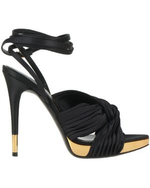 Tom Ford Sandals Polyester, Steel - Black