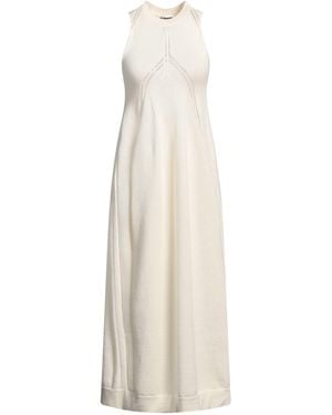 Jil Sander Ivory Midi Dress Wool, Cotton - White