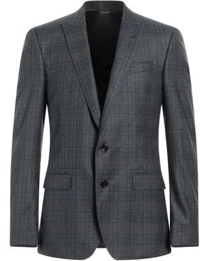 Dolce & Gabbana Virgin Wool Tartan Blazer - Black