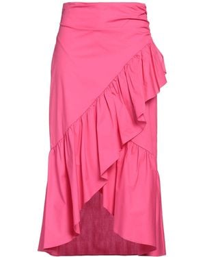 ViCOLO Fuchsia Midi Skirt Cotton - Pink