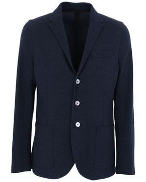 Harris Wharf London Midnight Blazer Cotton, Wool - Blue