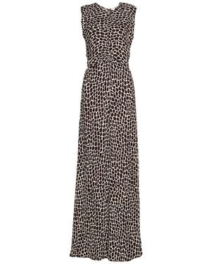 MSGM Dark Maxi Dress Viscose - Brown
