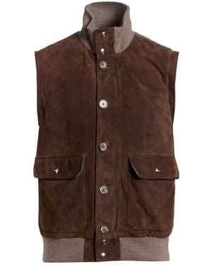 Fedeli Vest Kidskin, Cashmere - Brown