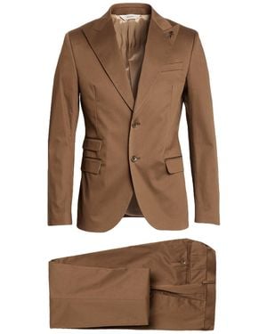Paoloni Camel Suit Cotton, Elastane - Brown