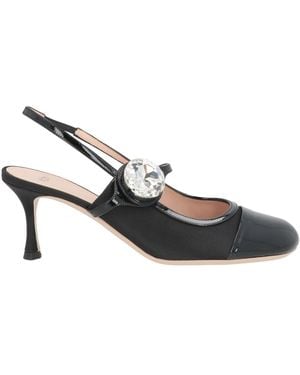 N°21 Court Shoes Leather, Textile Fibres - Black