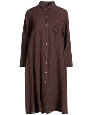 Robert Friedman Midi Dress Linen - Brown