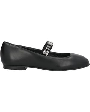 フラットシューズ CASADEI BLACK FLATS Crystal Ballet Flats in Black for Women | Casadei®