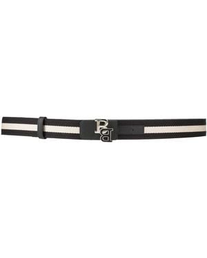 Bally Belt Textile Fibers, Leather - White