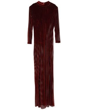 MATILDE COUTURE Burgundy Maxi Dress Polyester, Elastane - Red