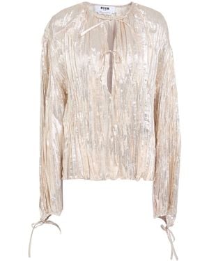 MSGM Top Polyester, Metallic Fiber - White