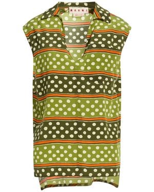 Marni Military Top Silk - Green