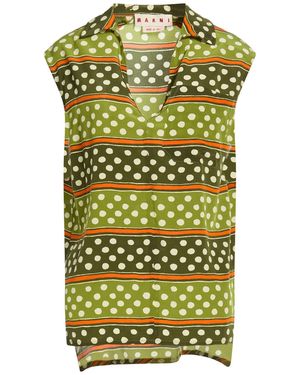 Marni Military Top Silk - Green