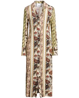 Erika Cavallini Semi Couture Ivory Midi Dress Viscose, Elastane - Natural