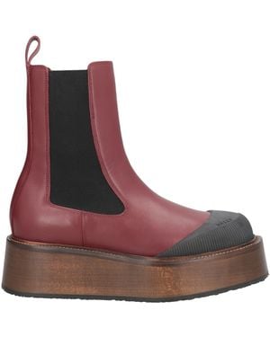 Bally Burgundy Ankle Boots Cow Leather - Brown