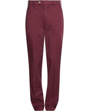 Brunello Cucinelli Burgundy Trousers Cotton, Elastane - Red
