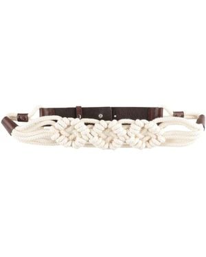 Eleventy Belt Leather, Textile Fibres - Brown