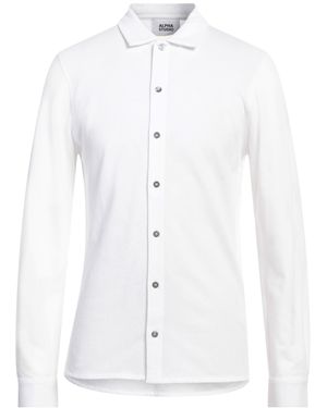 Alpha Studio Shirt Cotton, Elastane - White