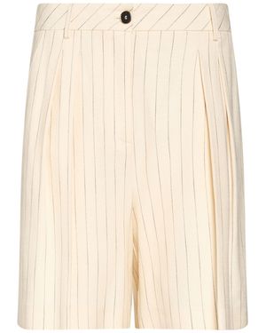 SIMONA CORSELLINI Ivory Shorts & Bermuda Shorts Viscose, Polyester, Elastane - Natural