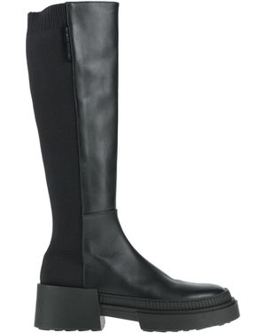 Emporio Armani Boot Leather, Textile Fibers - Black