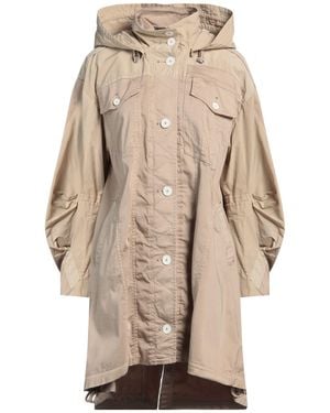 High Overcoat & Trench Coat Cotton, Elastane, Nylon - Natural