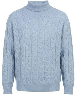 Fedeli Light Turtleneck Cotton - Blue