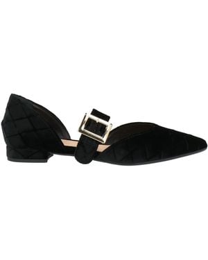 Chantal 1962 Ballet Flats Leather, Textile Fibers - Black