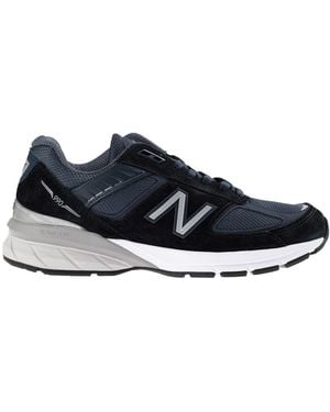 New Balance 990 V5 Sneakers Soft Leather, Textile Fibers - Blue