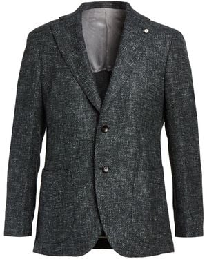 Luigi Bianchi Blazer Wool, Alpaca Wool, Polyamide, Silk, Linen - Black