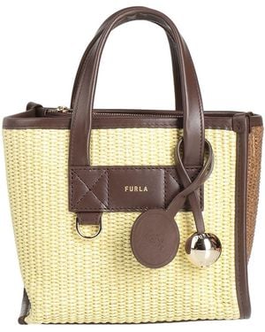 Furla Handbag Leather, Cotton, Polyamide - Natural