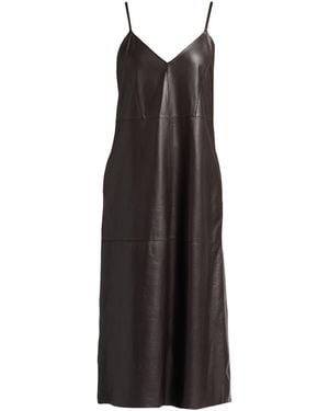 Antonelli Dark Midi Dress Lambskin - Black