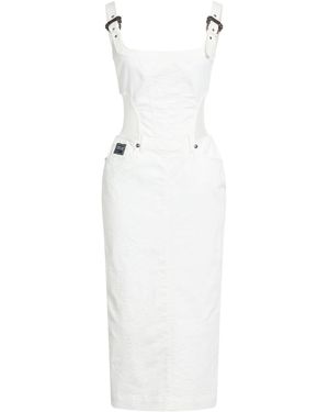 Versace Jeans Couture Midi Dress Cotton, Polyester, Elastane - White