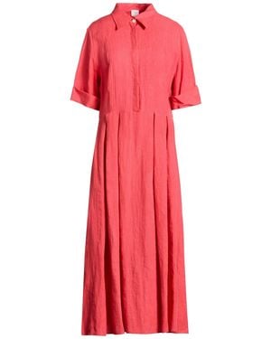 Eleventy Midi Dress Linen - Red
