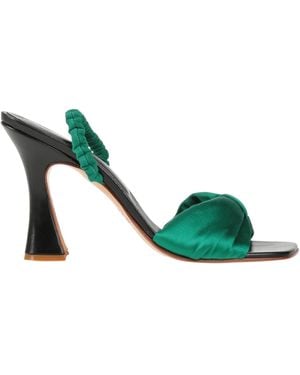 Giancarlo Paoli Sandals Soft Leather, Textile Fibers - Green