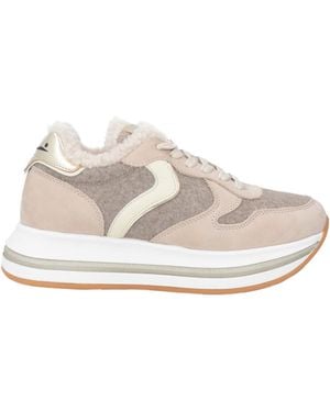Voile Blanche Taupe Sneakers Leather, Textile Fibers - White