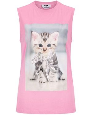 MSGM T-Shirt Cotton - Pink
