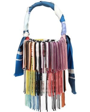 Missoni Handbag Straw, Silk, Viscose - White