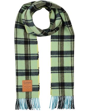 Ganni Scarf Virgin Wool - Green